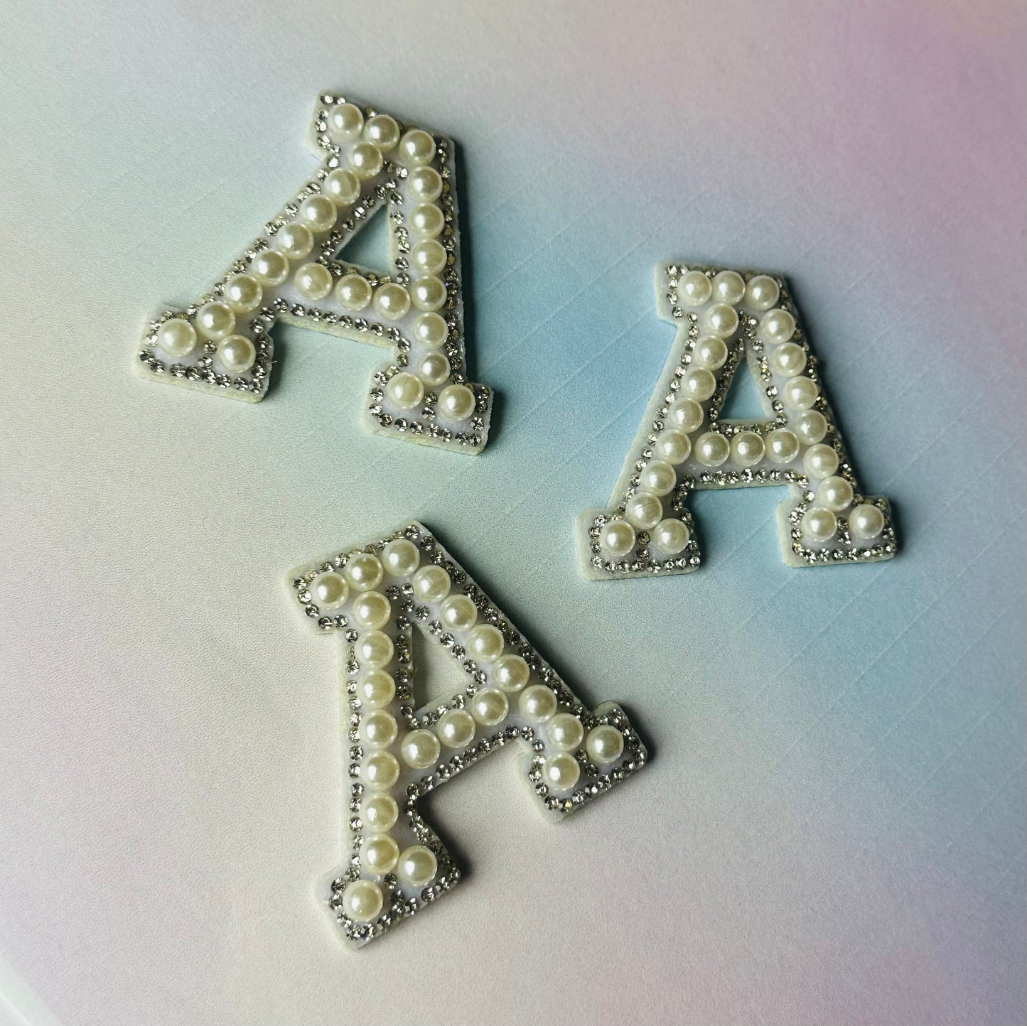 Silver Pearl Single Letter Clip on