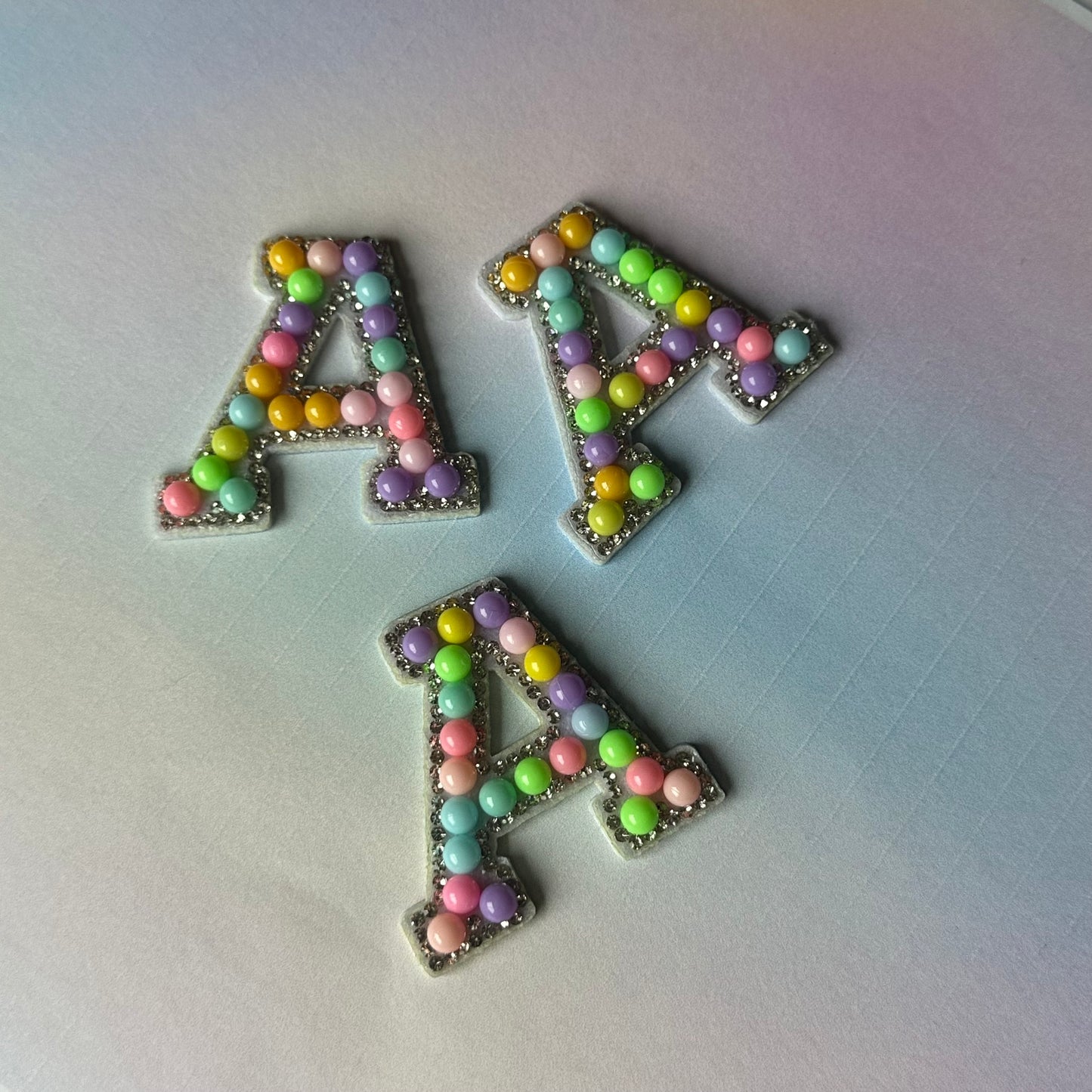 Pastel Rainbow Single Letter Clip on