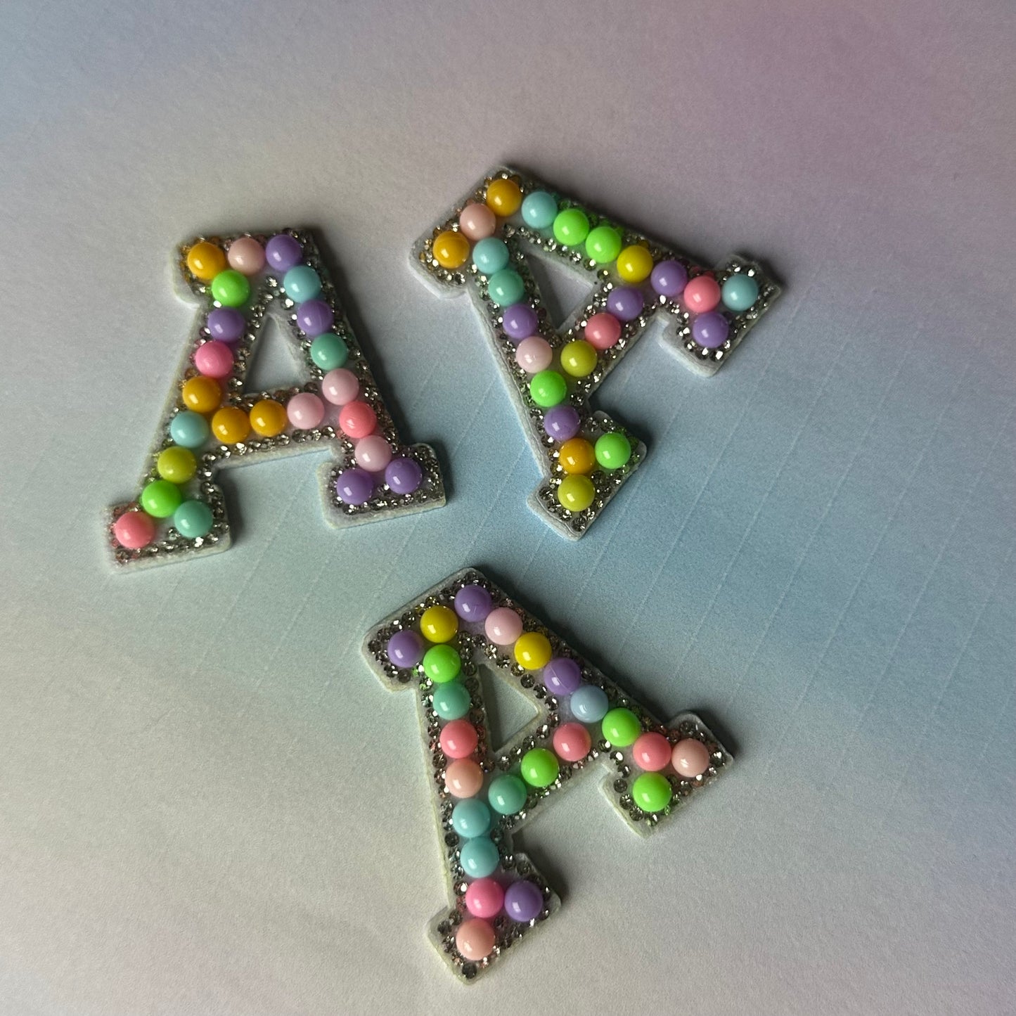Pastel Rainbow Single Letter Clip on