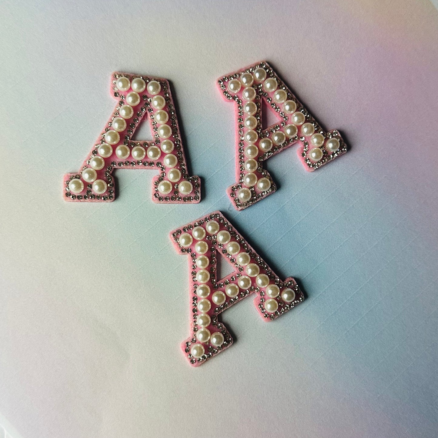 Pink Pearl Single Letter Clip on