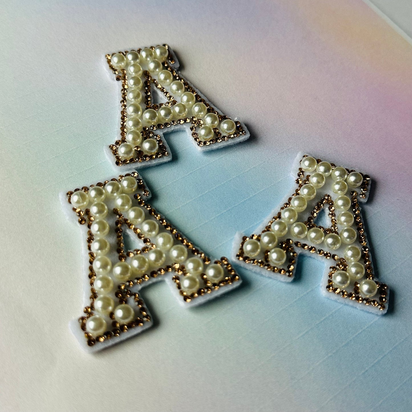 Gold Pearl Single Letter Clip on