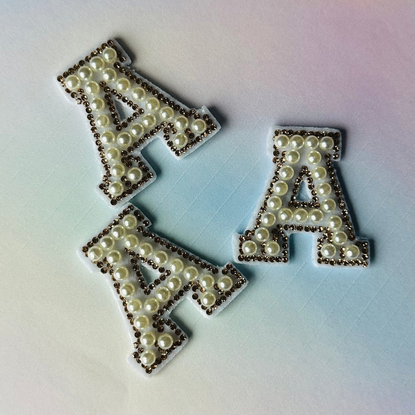 Gold Pearl Single Letter Clip on
