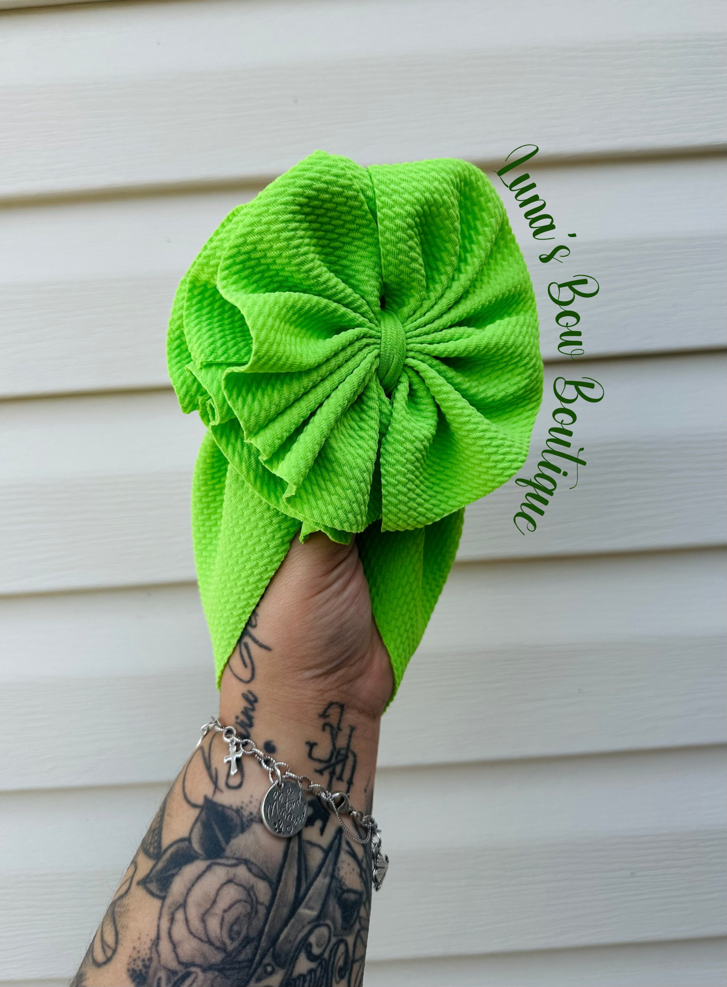 Lime Shredded Headwrap