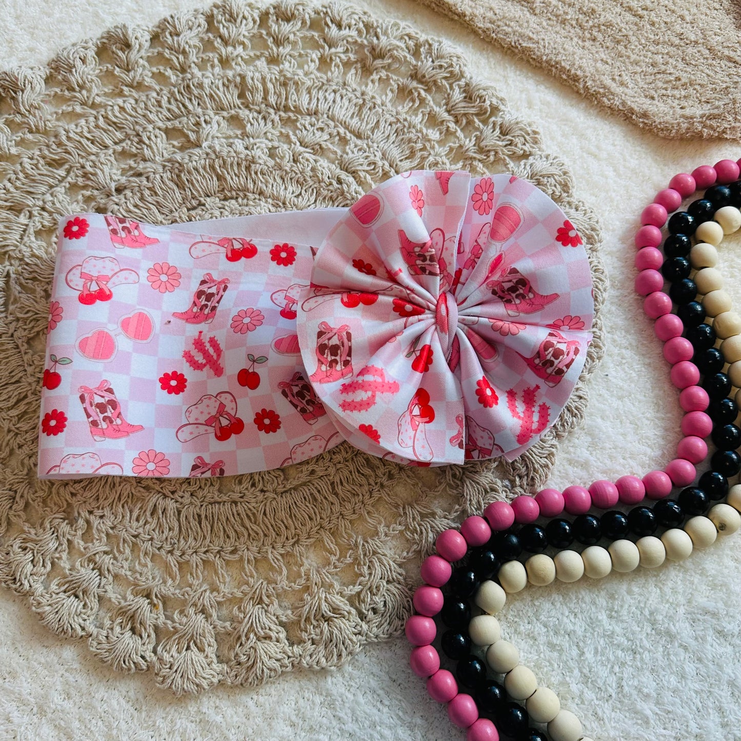 Pink Cowgirl Shredded Headwrap