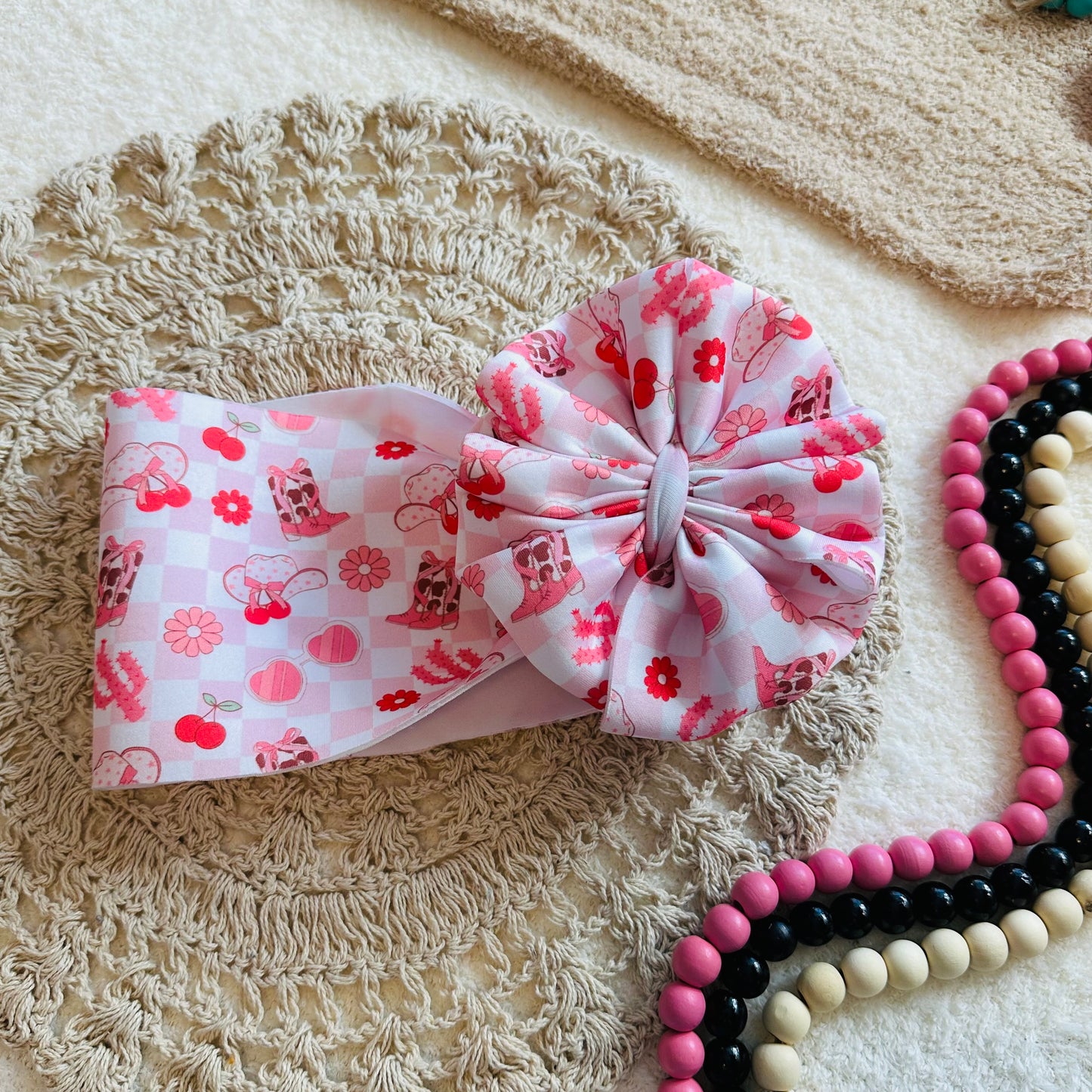 Pink Cowgirl Messy Headwrap