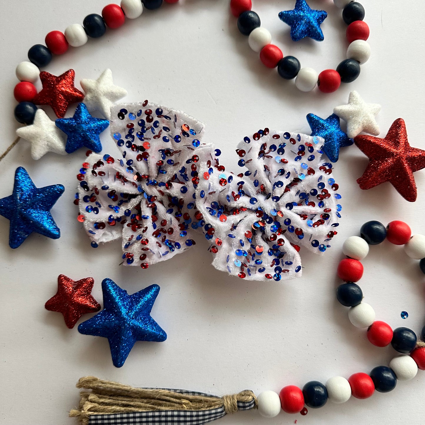 Red White and Blue Sequin Pinwheels