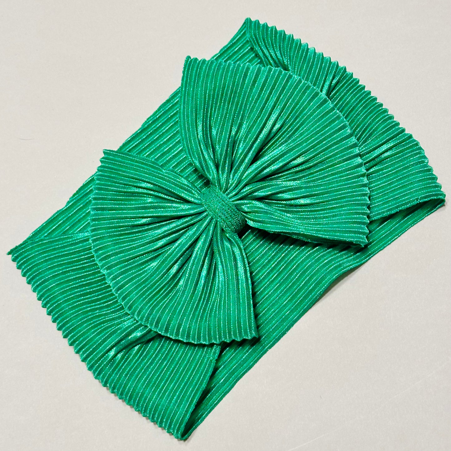 Green Pleated Headwrap