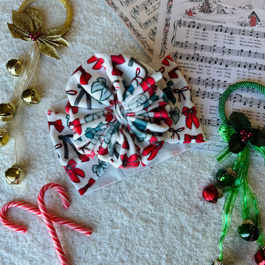 Holiday Bows Messy Headwrap