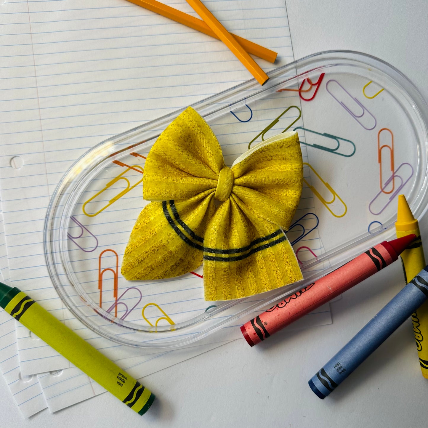 Single Yellow Crayon Bow