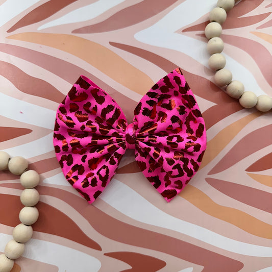Pink Cheetah Big Bow