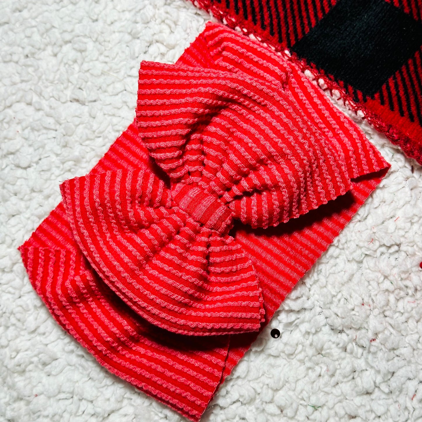 Red Ribbed Headwrap