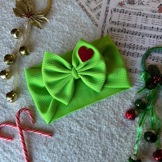 Grinch Heart Headwrap  ( PREORDER )