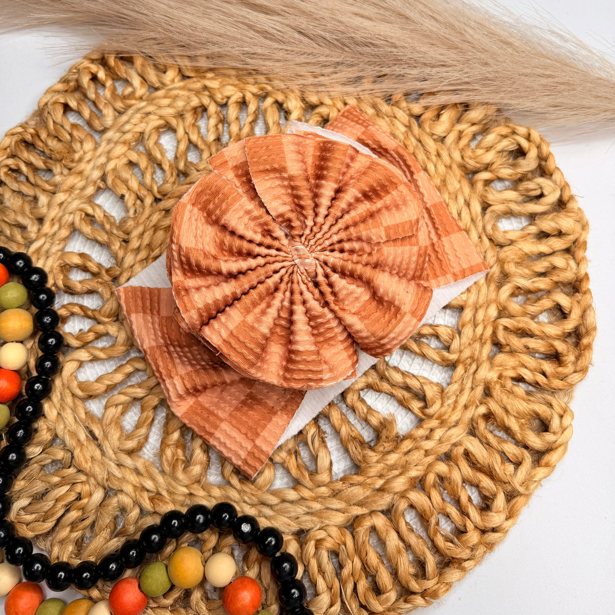 Waved Checkered Shredded Headwrap