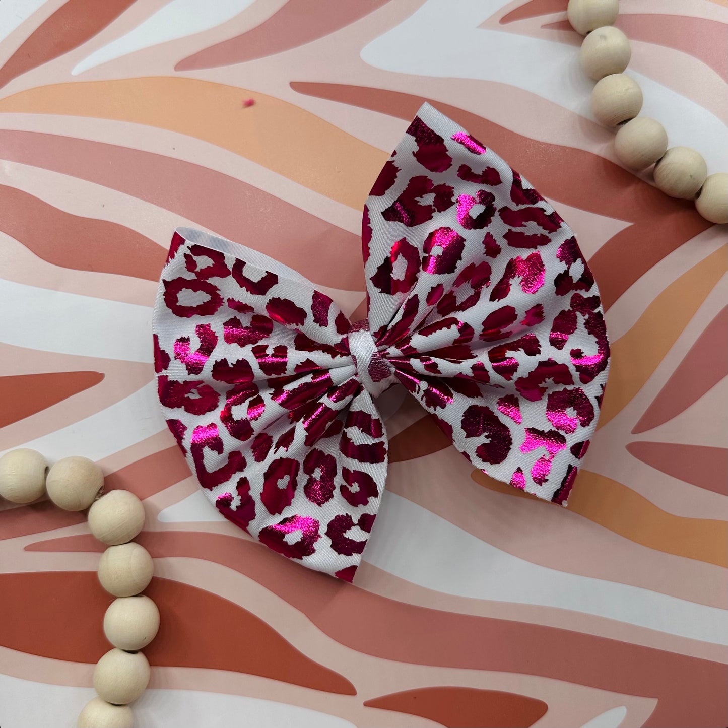 White Cheetah Big Bow