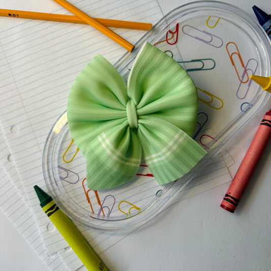 Pastel Green Crayon Big Bow