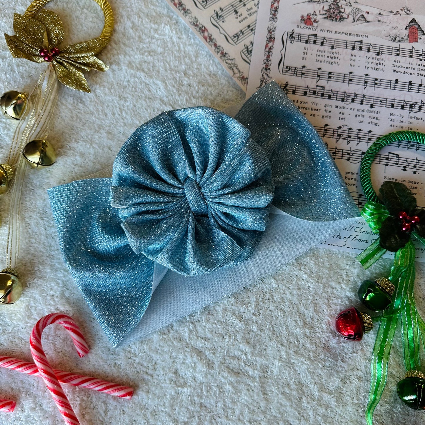 Icy Baby Blue Messy Headwrap