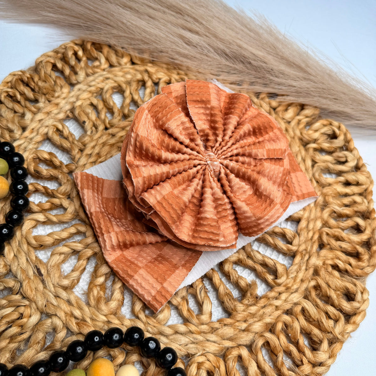Waved Checkered Shredded Headwrap