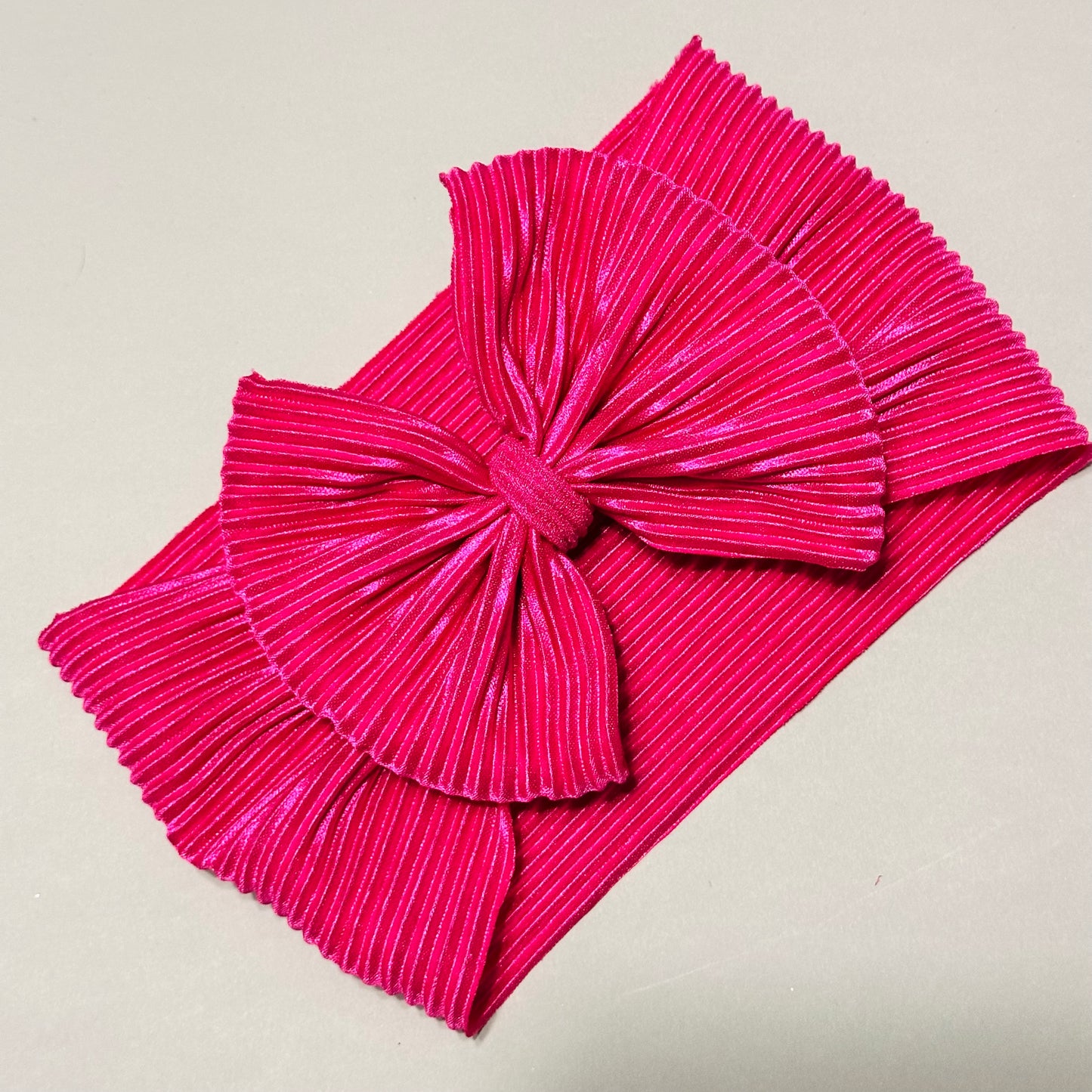 Fushia Pleated Headwrap