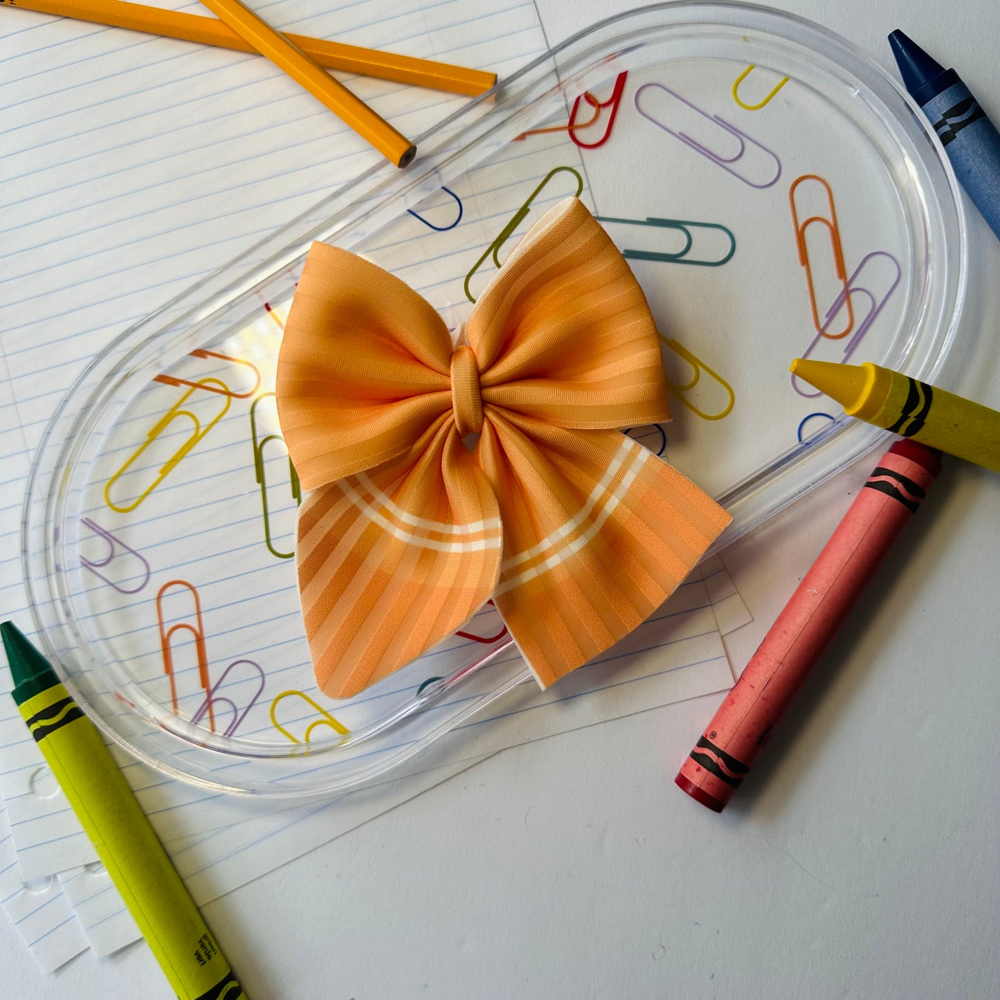 Single Orange Crayon Bow