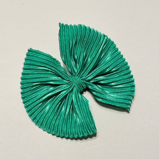 Green Pleated Big Bow