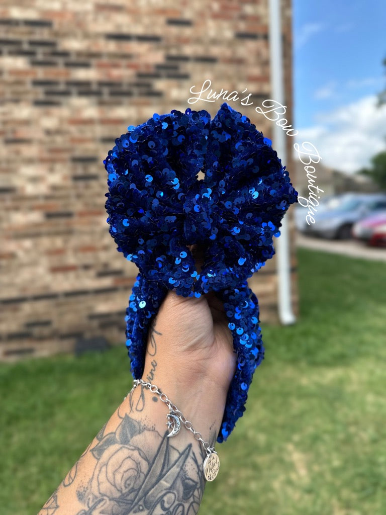 Blue Sequin Messy Wrap