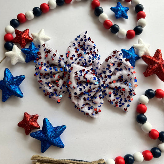 Red White and Blue Sequin Piggies