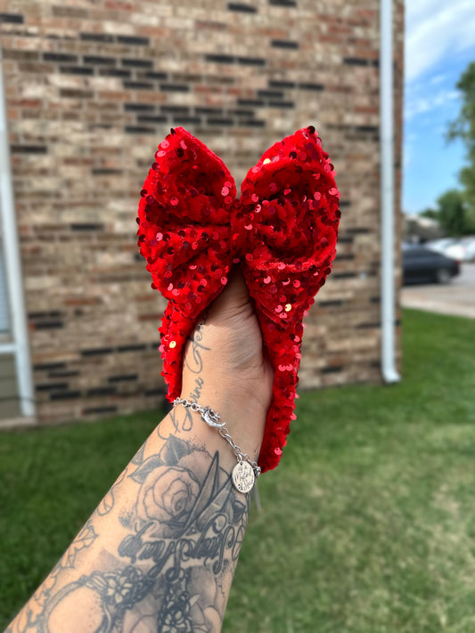 Red Sequin Big Bow Wrap