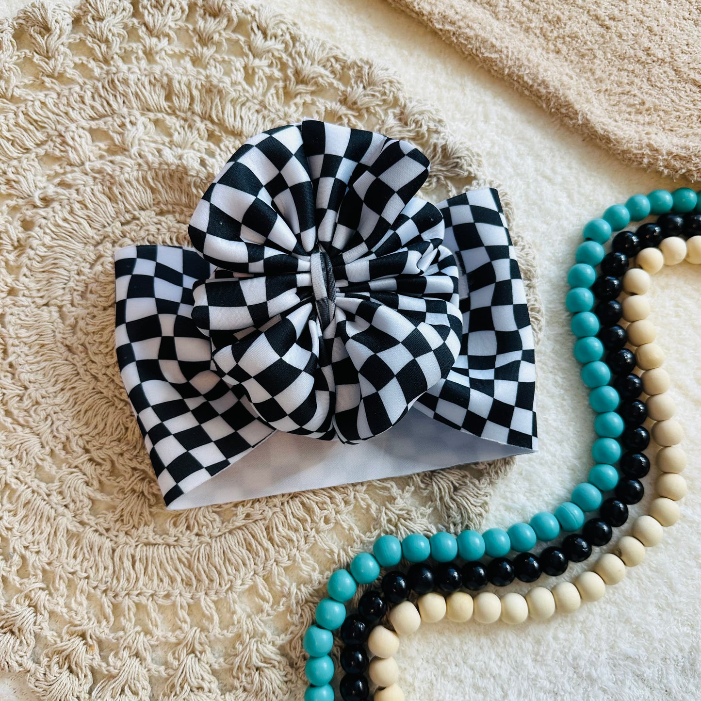 Checkered Messy Headwrap