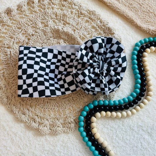 Checkered Shredded Headwrap