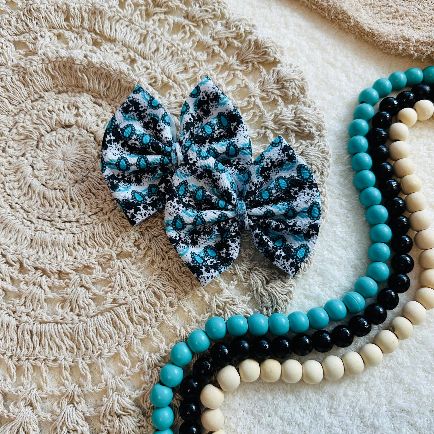 Turquoise Cowprint Piggies