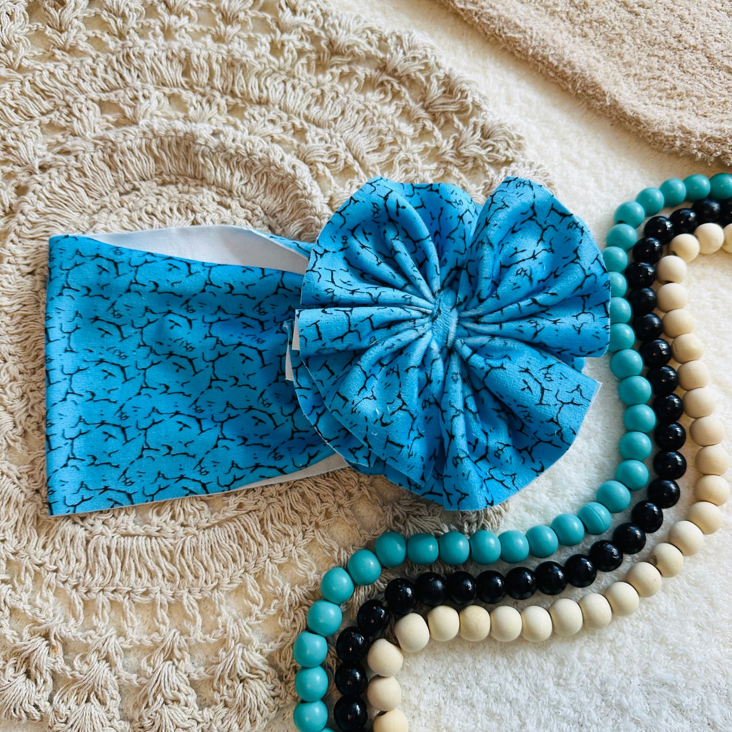 Turquoise Shredded Headwrap