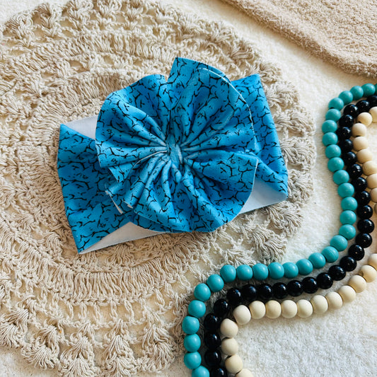 Turquoise Shredded Headwrap