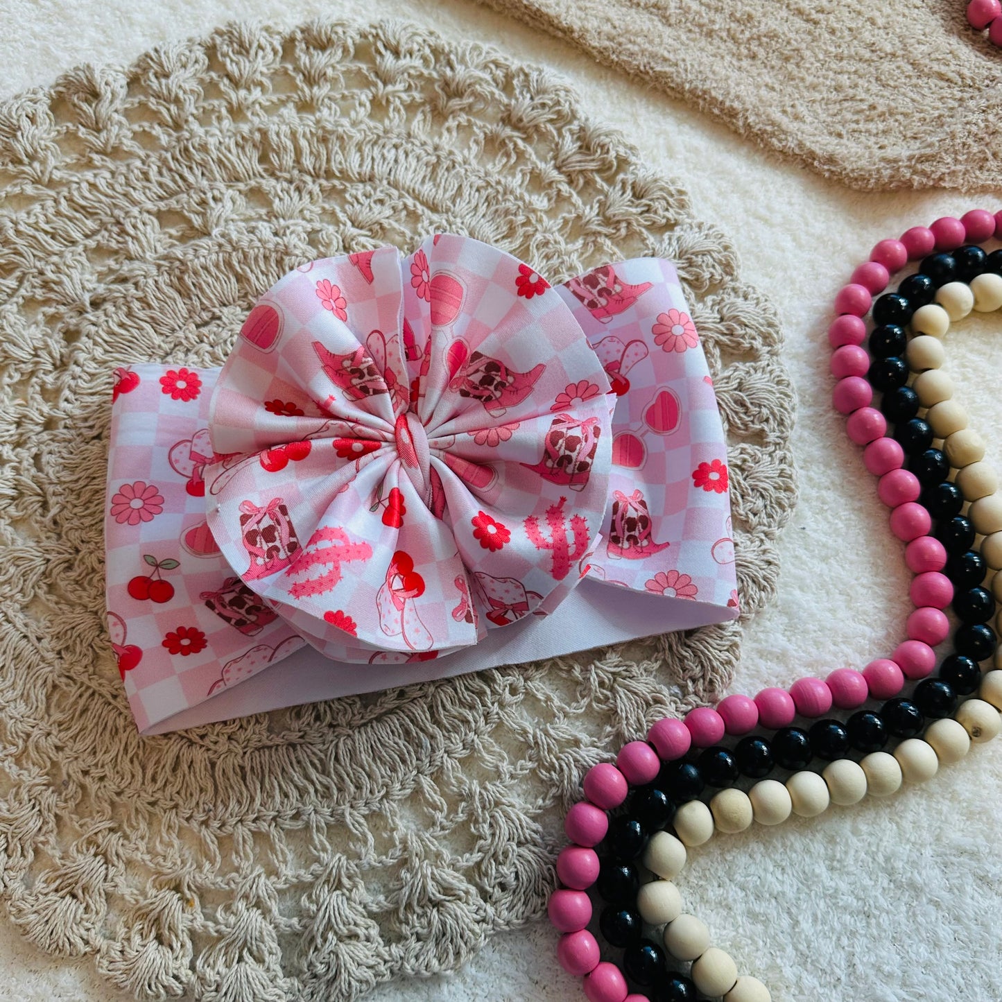 Pink Cowgirl Shredded Headwrap