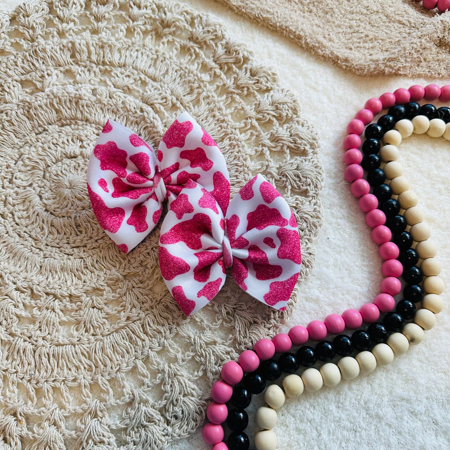 Pink Cowprint Piggies