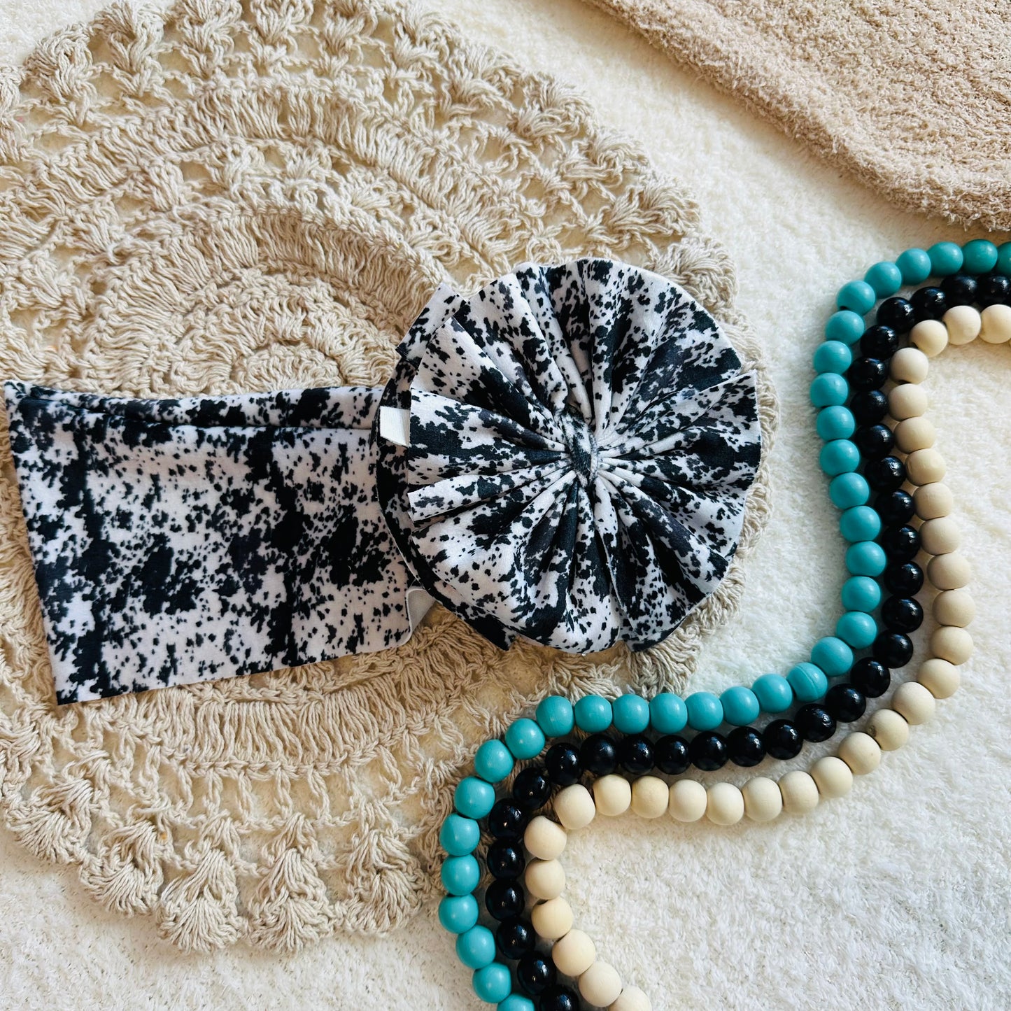 Cowprint Shredded Headwrap